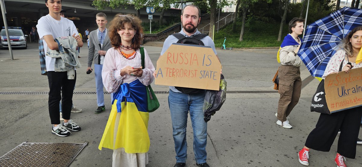 IchkeriaRo11979's tweet photo. Russia is a terrorist state 
Rally in Vienna https://t.co/BuFAuhpz4g