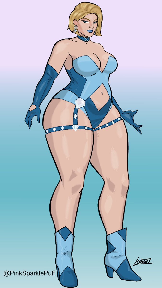 PinkSparklePuff's tweet photo. Emma Frost redesign. I call it the “ragebait attire” because I took the most common complaints for Rivals’ Emma and used them as a blueprint. https://t.co/t7vsVM1g5e