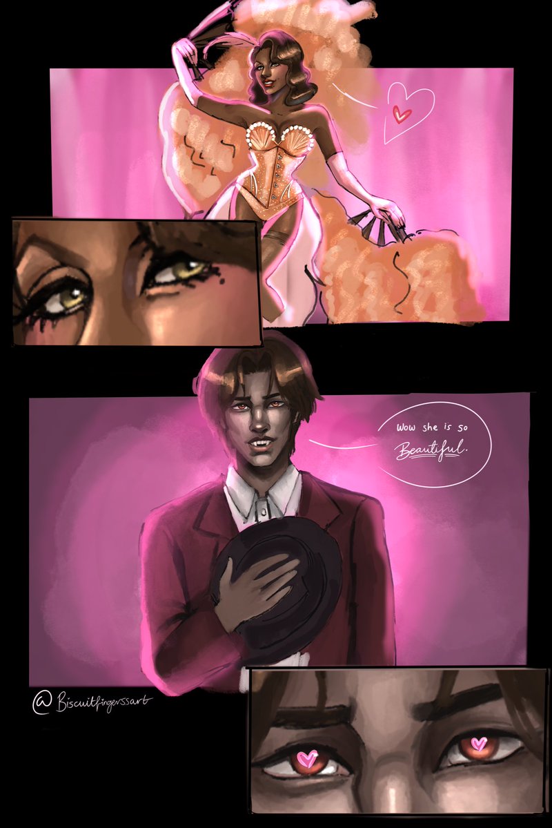 biskyfingersart's tweet photo. The Vampire x The Showgirl. These are my #ocs. Roman Ashwood and Veronica ‘Ronnie’ Miller. This is set in 1932 Los Vegas.
#owncharacters #art #artist #vampire #burlesque https://t.co/kKHSnlIUIF