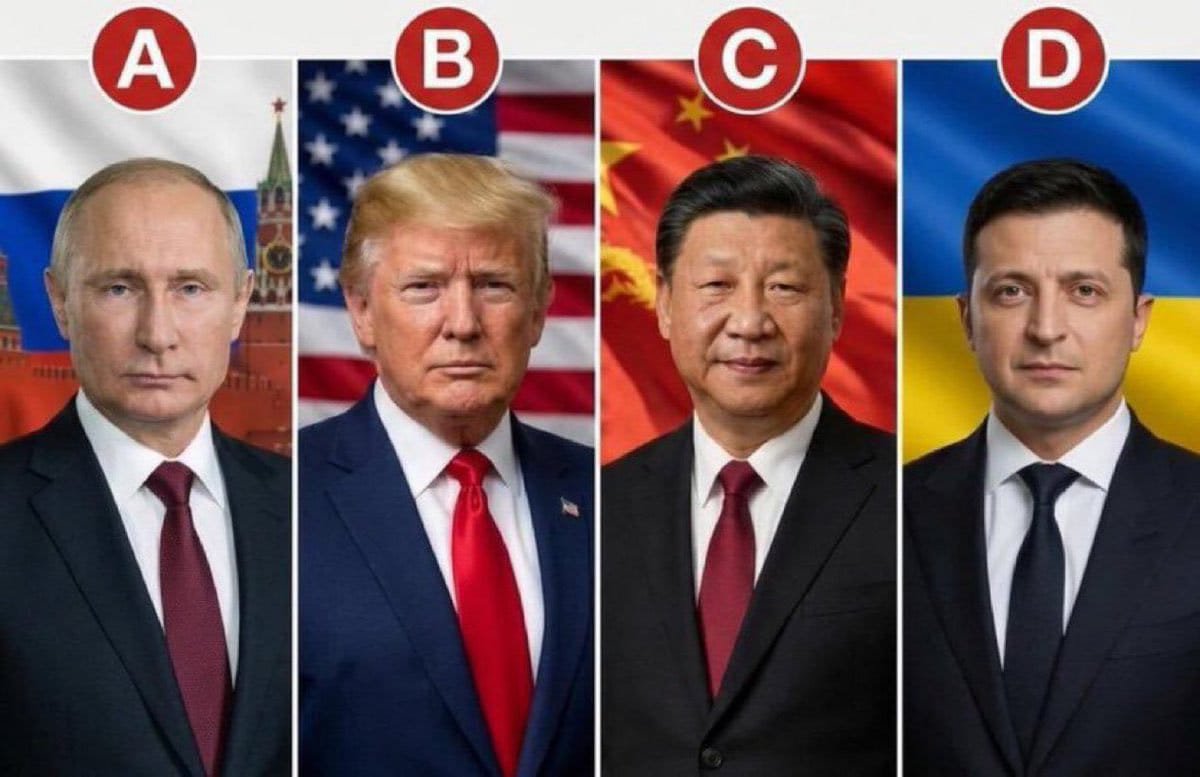 Dreamy365855's tweet photo. If only one leader had the power to shape the future of the world, who would you choose ?

A. Vladimir Putin
B. Donald Trump
C. Xi Jinping
D. Volodymyr Zelenskyy https://t.co/WvEtekOwxo