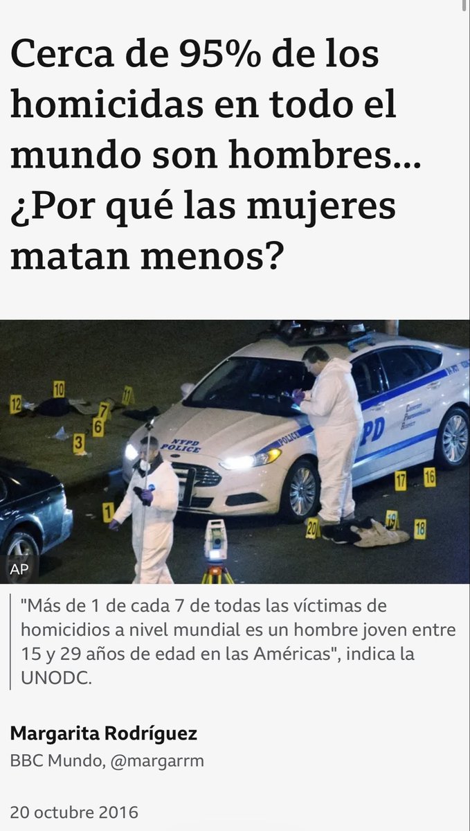 Gabbdde's tweet photo. @RiobooRodr83920 @tristitaaaA Este es un estudio de la BBC de 2016, hace 10 años… hasta la fecha, delitos y crímenes los ves diario por hombres más que por mujeres. Quisiera verlo como un tema de educación, donde el hombre se le perpetúan conductas machistas, pero evidentemente hay más factores https://t.co/2H55T3fdRS