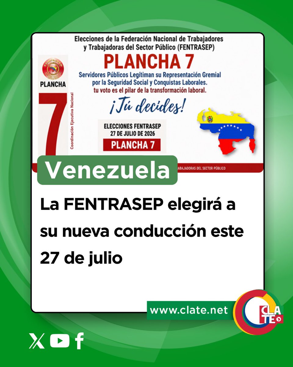 EstatalesCLATE's tweet photo. VENEZUELA || 🇻🇪
#elecciones #dirigentes #sindicales #estatales #votacion #organizaciones
🌐 Lee la nota completa en…
https://t.co/0UCFpwzgTJ https://t.co/KELxbaJrDW