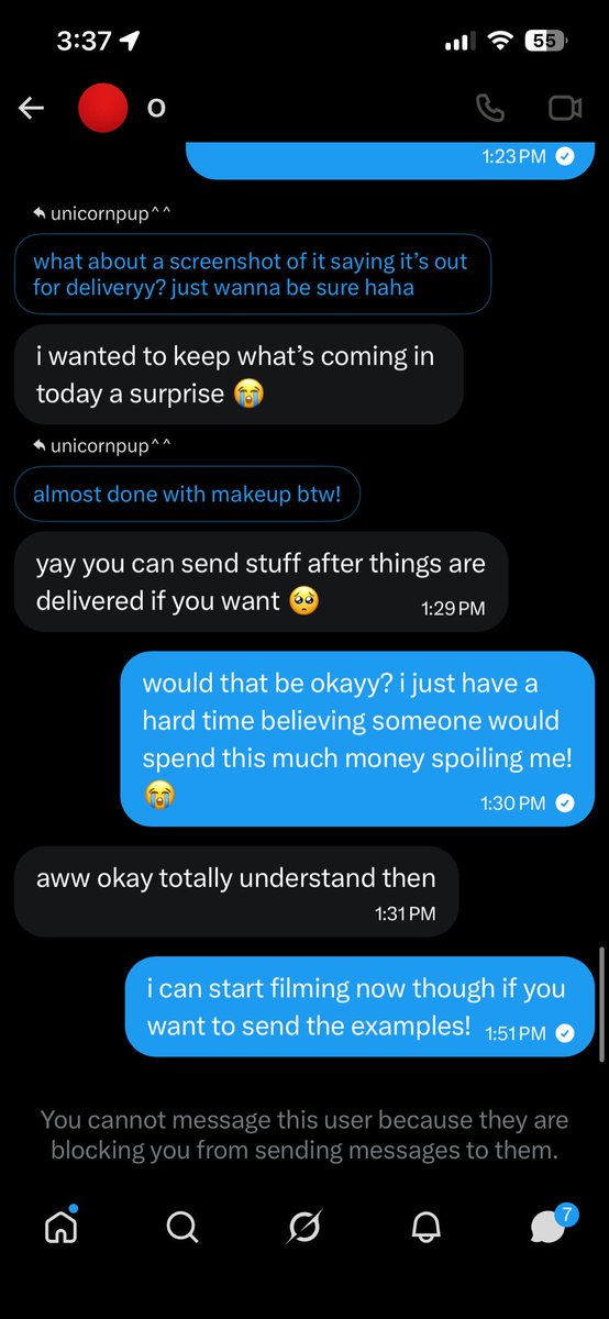 PuppyPinkiePie's tweet photo. scammer❗️❗️ bought tons of things from my amazon wishlist but they never came and they ended up blocking me. sent countless videos and pictures of me to them. please don’t be naive even if it looks real.
#findom #scammerbeware #contentseller https://t.co/b2M5Wlbouj