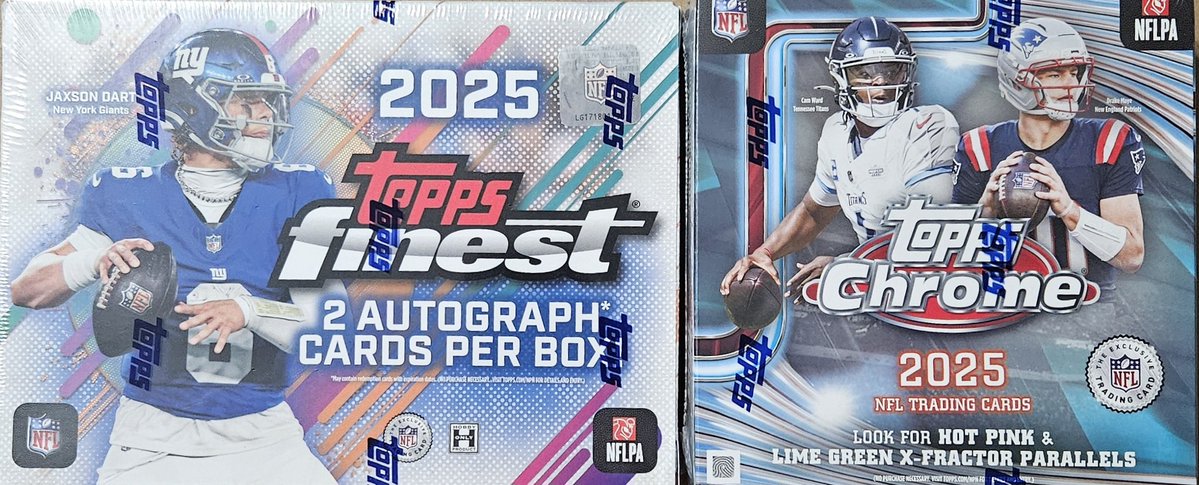 3bangerbreaks's tweet photo. 2025 #TOPPS #FOOTBALL #RANDOM #TEAM #MIXER #BOX #BREAK (2 BOXES)
🏈Topps #Finest #Hobby
🏈Topps #Chrome #Mega
$40 for Non-Member
$36 for ELITE
$34 for PLUS
$32 for GOLD
1️⃣8️⃣ Spots Left!
Claim how many spots you want below⤵️
#TBBCrew #NFL #Autographs #TBBReposts #tradingcards #thehobby