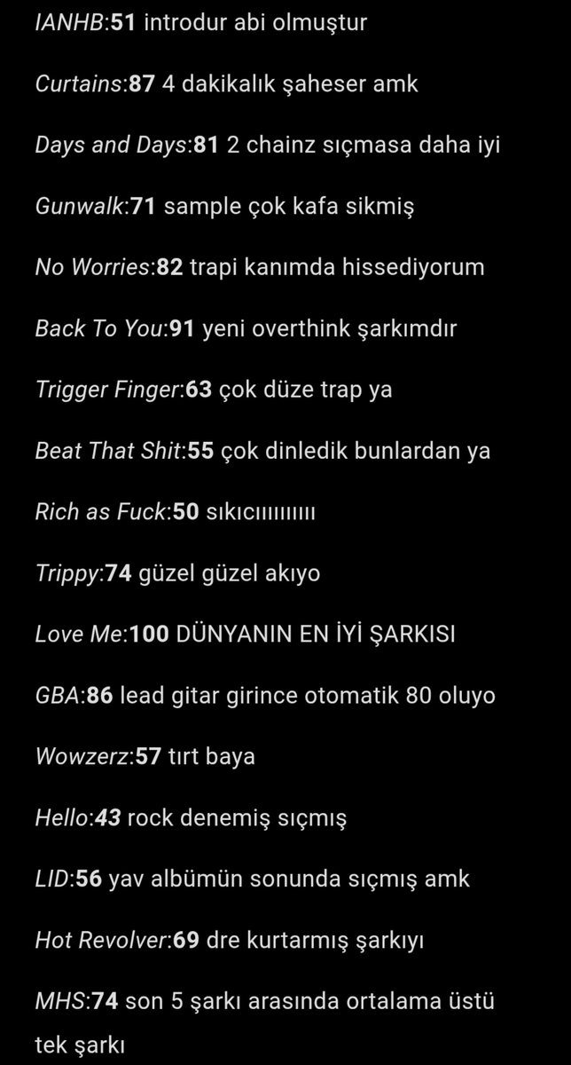 aysmozbi's tweet photo. Lil Wayne- I Am Not A Human Being II(Deluxe)
Overall:70/100
Benim Puanım:70/100
💯:Love Me
🗑️:Hello

Çok iyi şarkılarla çok kötü şarkıların bir arada olduğu bir albüm yılında 2013 olduğunu varsayarsak hiç fena değil iyi şarkılar cımbızlanırsa sürekli dinlenecek işler var https://t.co/1kaLoP1dzF