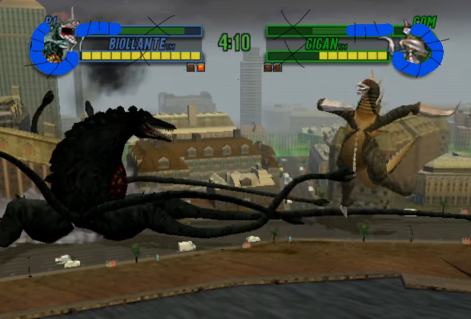 SlickFireTTV's tweet photo. I can't find it! There was this Godzilla game, in the melee series of games, and it had two segmented health bars. One that was how many health bars you had left and one was just... your health bar. I can't find it anywhere, no matter how many videos I watch! But I know it was! https://t.co/To7m61g88d