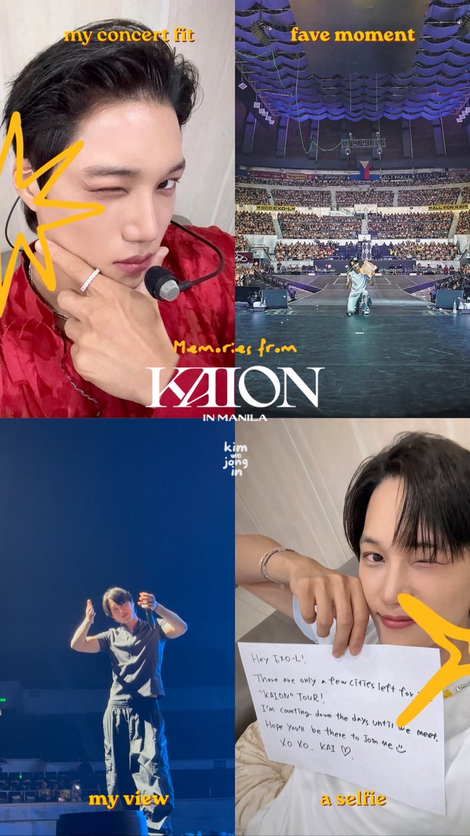 kimwhojongin's tweet photo. It’s KAION IN MANILA ANNIVERSARY! ✨💛👏🏻🎉

We’re celebrating one of the grandest concerts ERIGOMs and EXO-Ls have ever experienced. One year later, and the memories still feel like yesterday. 

ZKDL PH ‘s KAION in Manila Instagram filters are now available to use! 
🔗: https://t.co/ukpG0X3NVl

Join us in celebration by sharing your memories using the hashtags & IG template & follow us on Instagram: @kimwhojongin

#KAIONinMNLAnniv
#MyKAIONinMNLDay #KAI
#카이 #EXO @weareoneEXO