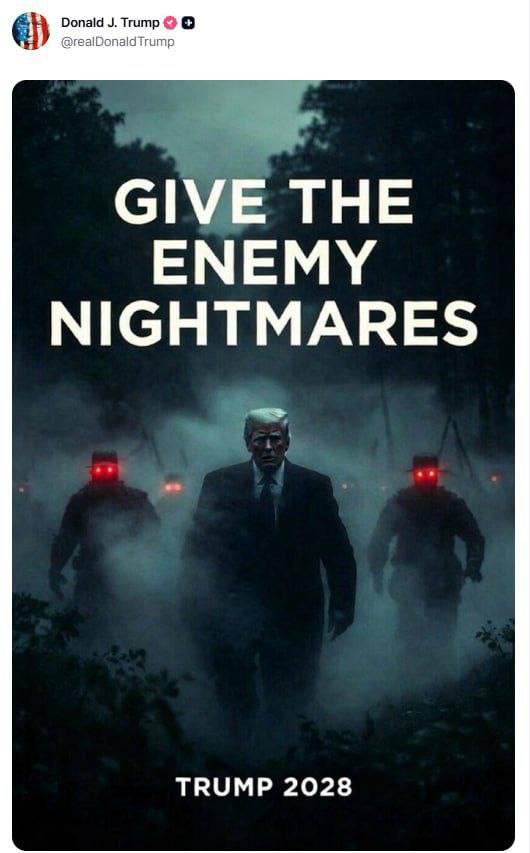 MarioNawfal's tweet photo. When Trump, the President of the United States of America, decides to shitpost like this, it makes it very hard for me to argue against those who tell me he lost his mind... https://t.co/CWnipnqL9H