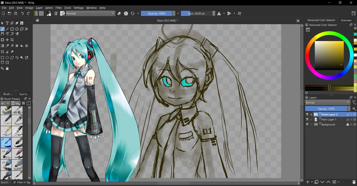 torinchann's tweet photo. hatsune miku!!
day 4(?) of drawing on graphic tablet

#hatsunemiku #drawing https://t.co/qPv7TFHXyL