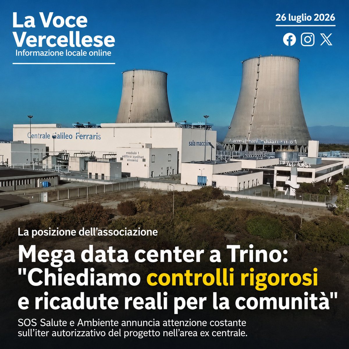 VercelliNotizie's tweet photo. L’associazione riconosce il valore dell’investimento nell’ex centrale Galileo Ferraris, ma chiede verifiche puntuali su consumi idrici ed energetici, occupazione e recupero del calore prodotto
➡️https://t.co/tIm348xhUF https://t.co/GSZPMd2prL