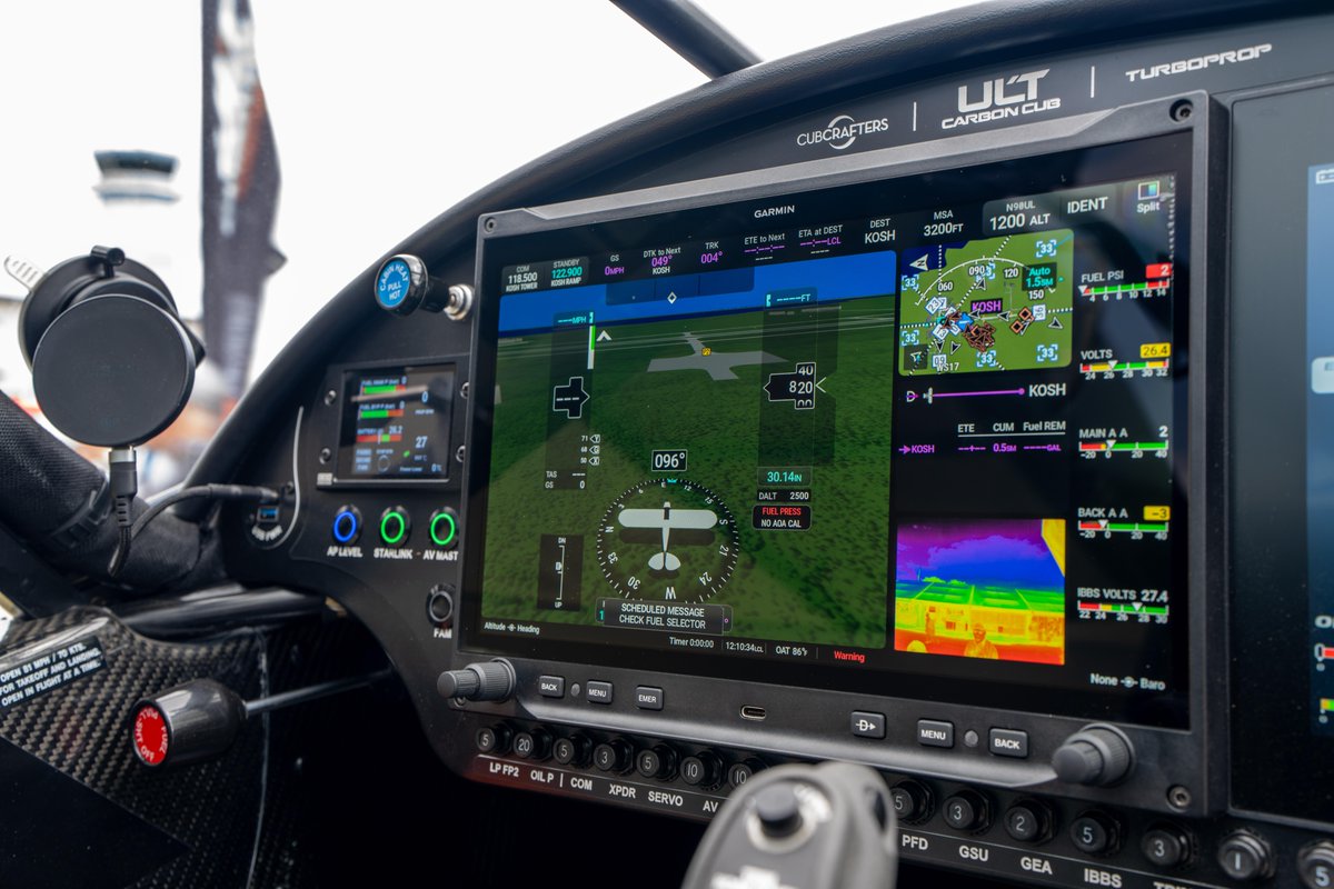 GarminAviation's tweet photo. Did you see the turbine-powered @cubcrafters Carbon Cub ULT at Oshkosh 🔥

It's AXIS-equipped 😎 👊

#OSH26 https://t.co/Fg66kapuVX