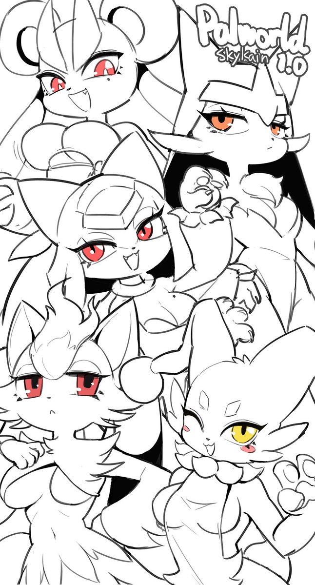 skykainSK's tweet photo. Doodle for the new Pals in Palworld 1.0 🙏🙏 https://t.co/e2UUE595Ik