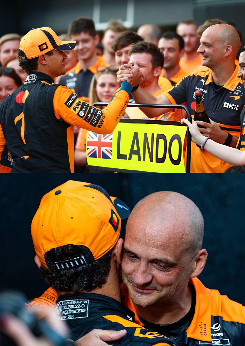 ln4norris's tweet photo. a special goodbye from lando to barnsey, after 22 incredible years with the team ❤️ https://t.co/NI0Qto29uA