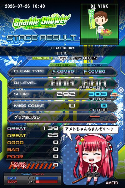 KME_KINGRECORDS's tweet photo. 続いて #2回目 の #GiCO 春日井店の #beatmaniaIIDX で #1ステージ目 は、#LED さんで #TITANSRETURN をプレイした #リザルト で #フルコンボ でした!#IIDX #弐寺 #BEMANI #角田利之 #KONAMI #GiCO春日井店 https://t.co/sW4Gxj3r3U