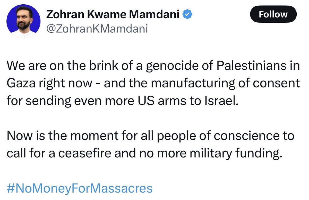 CptAllenHistory's tweet photo. Just six days after the largest massacre of Jews since the Holocaust, as Israel was still counting its dead, Mamdani was screaming “genocide” and demanding America disarm the Jewish state.

Now he’s calling on New Yorkers to take to the streets against Israel.

Dangerous man. https://t.co/V1qGN5BShR