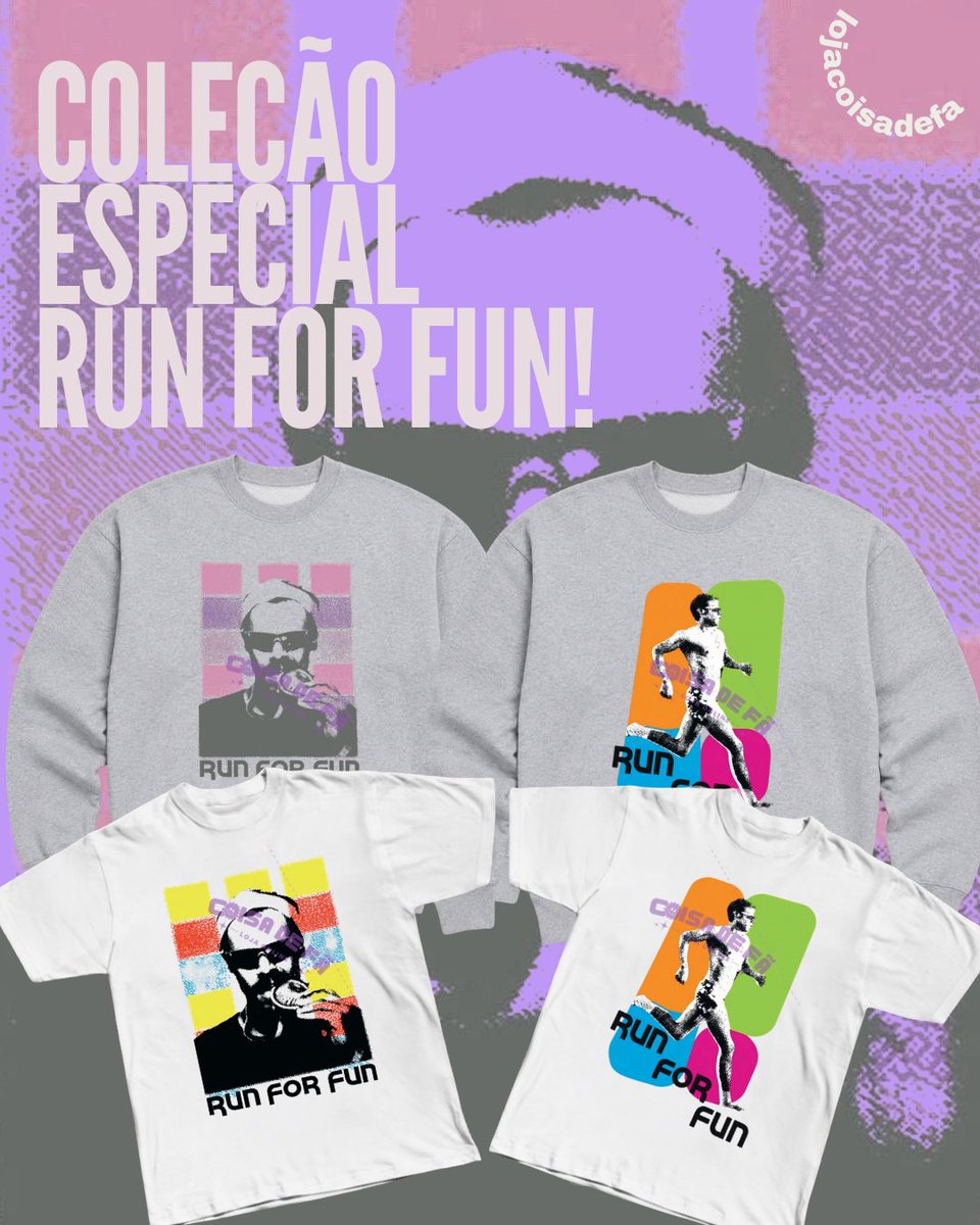 lojacoisadefa's tweet photo. COLEÇÃO ESPECIAL RUN FOR FUN 🏃

a @kisscogoddess me deu uma missão e por aqui, missão de fã é missão cumprida!!! 😝

todos modelos de camisetas e moletons, além das ecobags, estão disponíveis no nosso site!! então corre 🏃🏼‍♀️

tem desconto especial exclusivo pra coleção!! 💜 https://t.co/rUTAdcmSmR