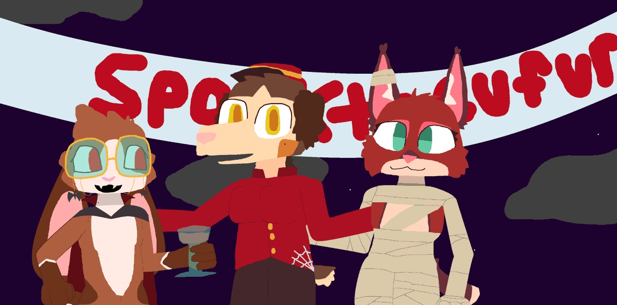 RattlingM123's tweet photo. Attack for @oddiebun featuring all 3 characters they had on artfight

Oddie as a vampire
Strudel in their horror bellhop outfit
Fisher as a mummy https://t.co/2Y6GMNwL9p
