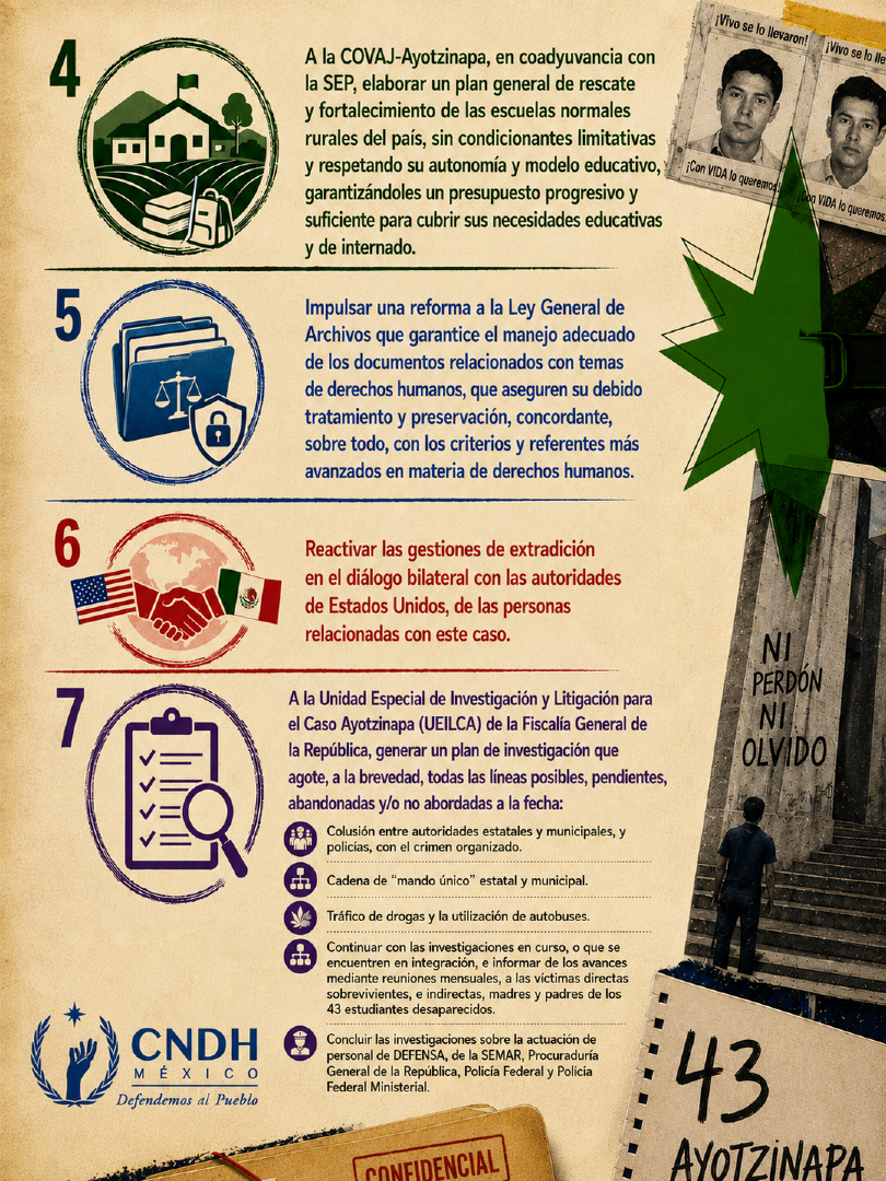 CNDH's tweet photo. Con la #Recomendación 208VG/2026 acreditamos hechos y planteamos acciones para avanzar hacia la verdad, la justicia y la reparación para las víctimas.
#DefendemosAlPueblo https://t.co/WZ8cencpj2