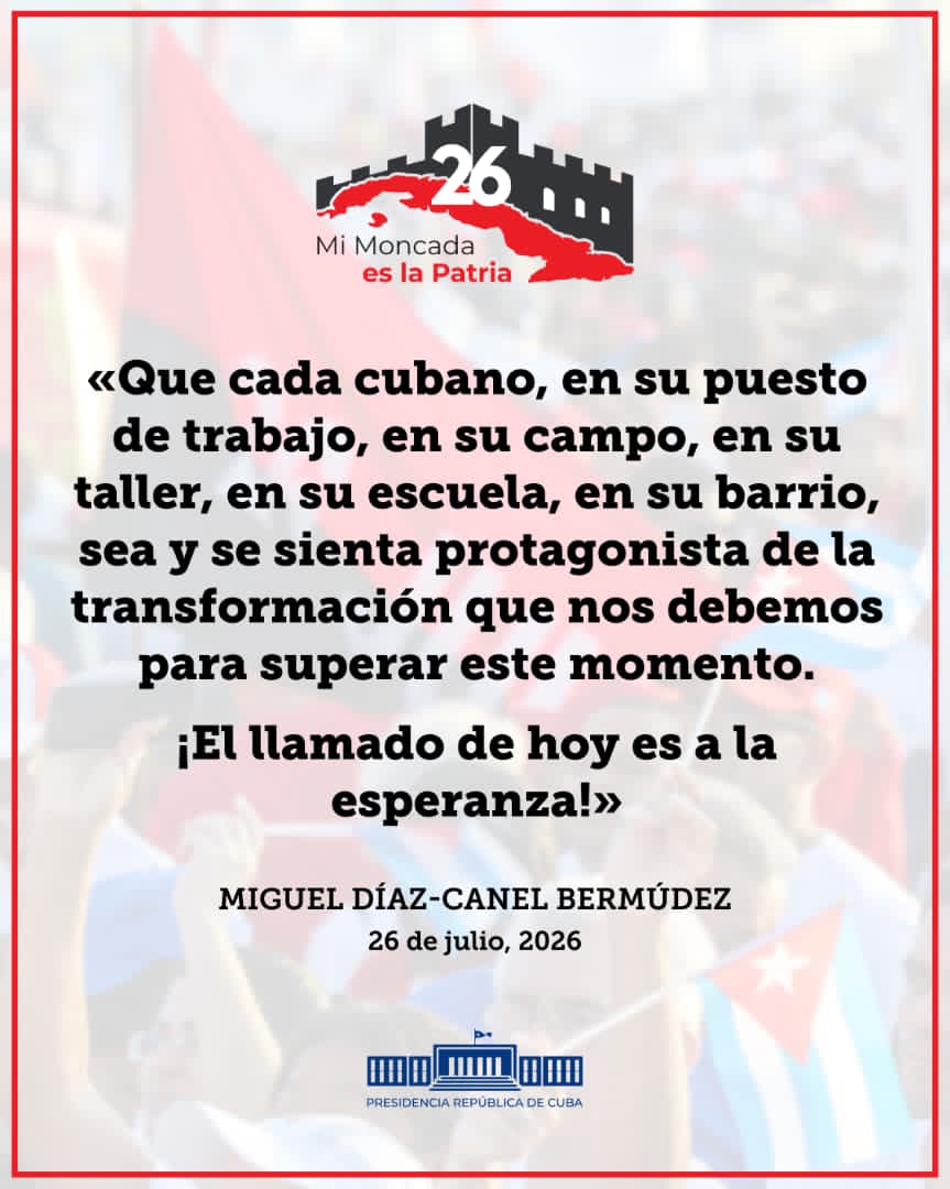 RoselysSandoval's tweet photo. Un mensaje que nos invita a dar el extra en cada tarea. 
El presidente @DiazCanelB fue preciso y muy profundo durante su discurso en Pinar del Río por la sede del 26 de Julio.
#MiMoncadaEsLaPatria https://t.co/TaQntFh4Vq