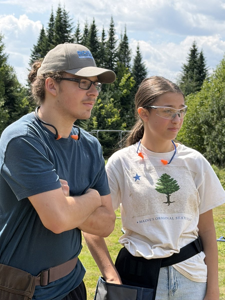 EnzosDad's tweet photo. Sunday afternoon at the Trap Range in Oquossoc Maine. Standing next to them both on the line is something I will never forget. Watching Chicky Peach smash clays with my Ithaca Model 37 I got at 16 years old was surreal. #SweetChickyPeach https://t.co/kyoeLIJDeV