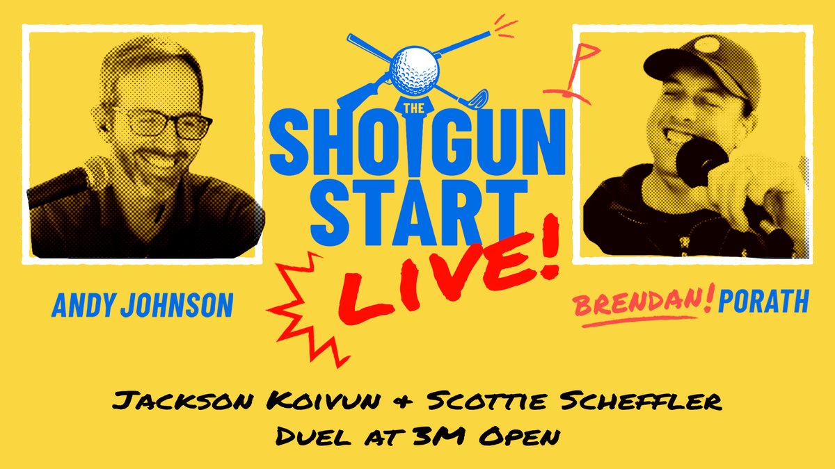 TheShotgunStart's tweet photo. .@AndyTFE & @BrendanPorath will be LIVE on YouTube tonight at 8 PM ET to talk Jackson Koivun, Scottie Scheffler, and more from this week in golf!

Tune in for a full recap of the PGA Tour's yearly stop at TPC Sod Farm: https://t.co/RNGAY0VgPG