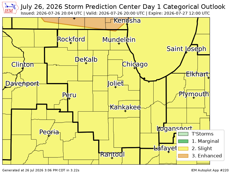 tychistorm's tweet photo. #SPC issues Day 1 Enhanced Convective Risk at Jul 26, 20:04z for LOT https://t.co/XEsJ0dALKw https://t.co/1EjrnnPAdz