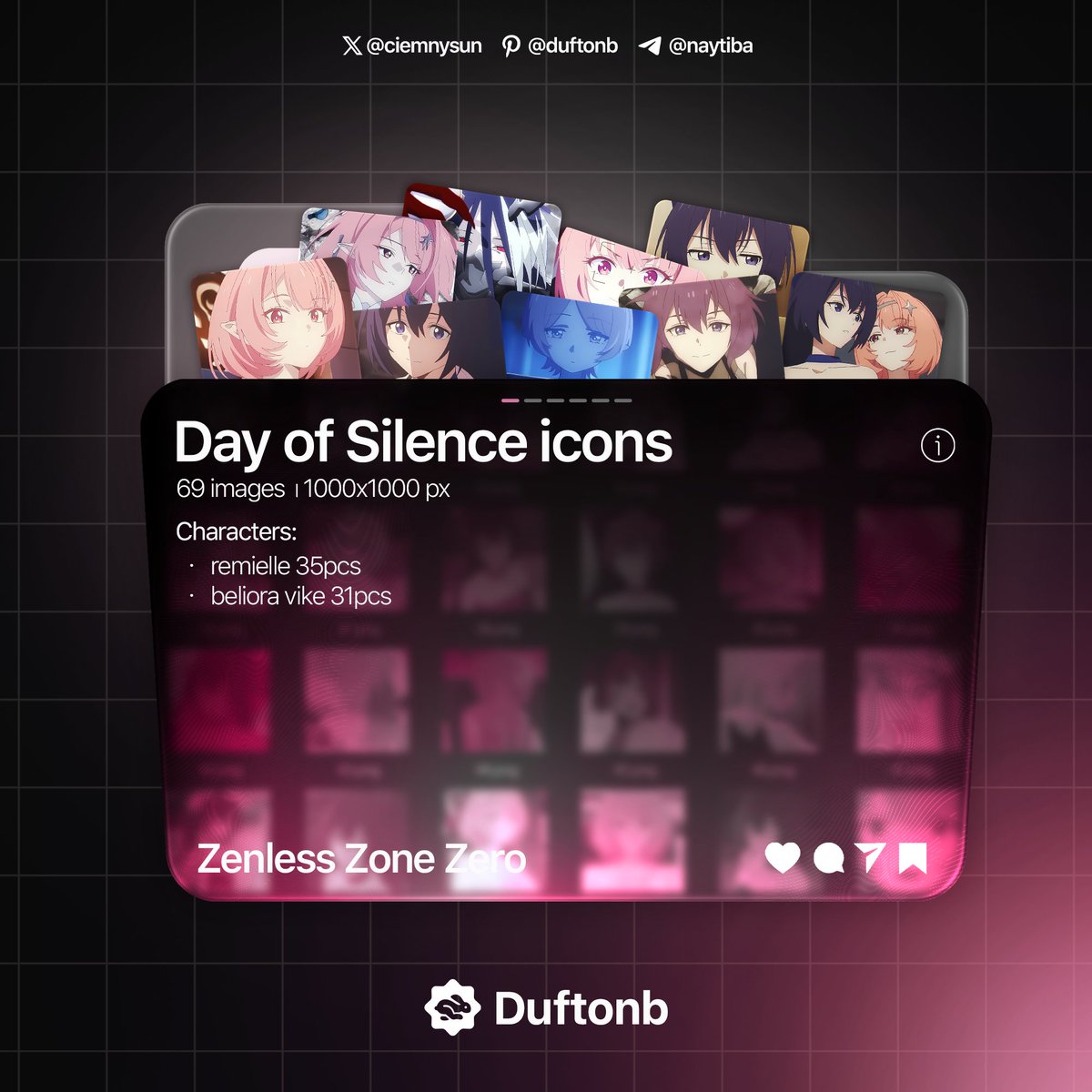 ciemnysun's tweet photo. β¦ #remielle ΰ₯€ #vike β #zenlesszonezero
β day of silence trailer icons
λ¬ β‘β please do not re-upload. do not edit.
β³ gdrive folder: https://t.co/wZ6PmVSWxs https://t.co/SNWQYRg6bn