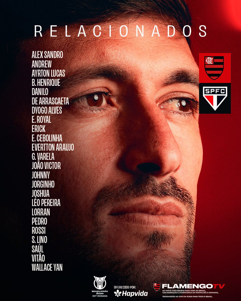 flasjppr's tweet photo. O Mengão liberou a lista dos relacionados para o jogo de daqui a pouco pelo Brasileiro.
#Flamengo #Mengao #MaiordoMundo #Ralcionados #Brasileirao https://t.co/nLVU1TFCA2