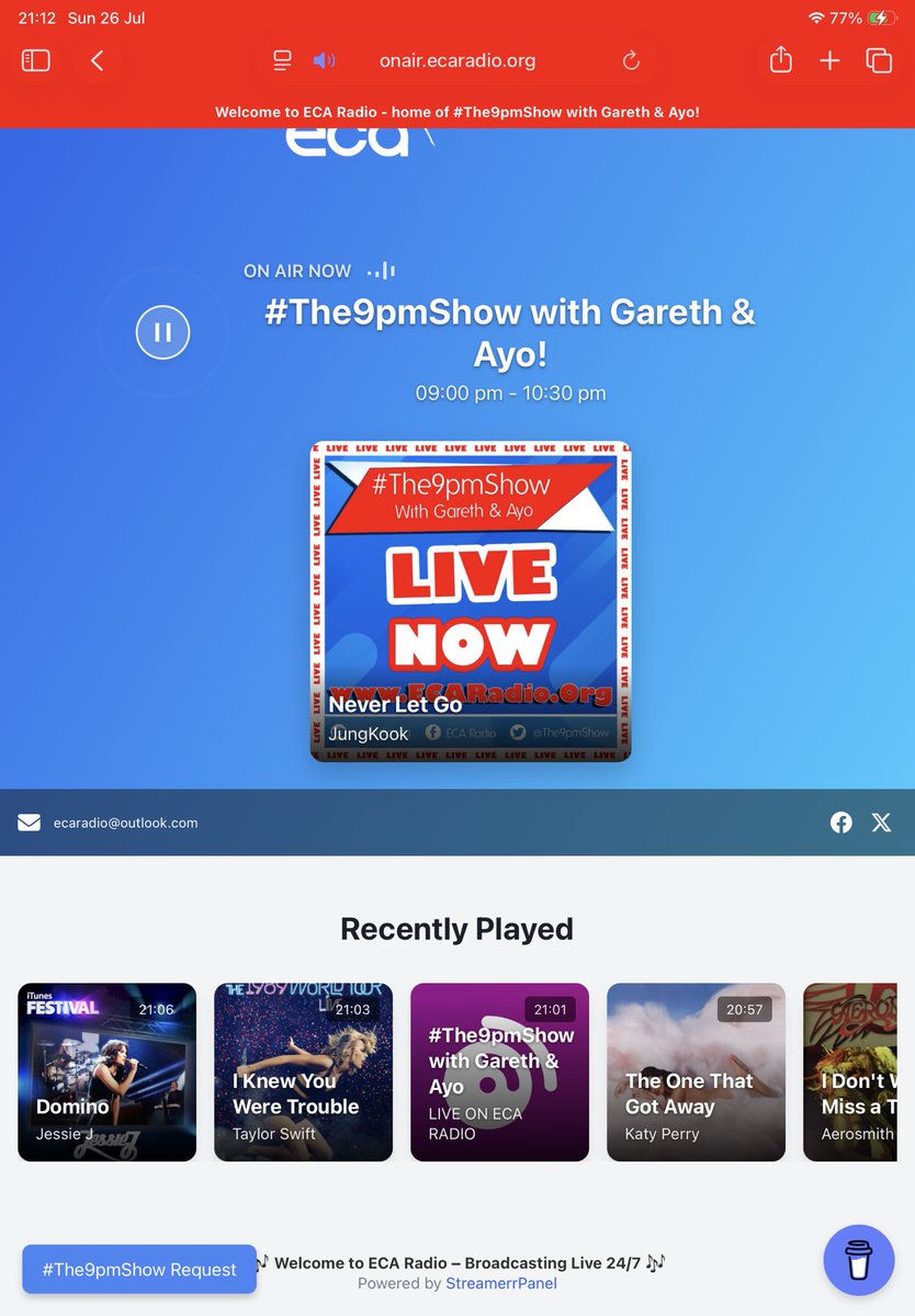 Barb1404TK's tweet photo. @The9pmShow @ECARadio @GarethBayard Thank you for playing #NeverLetGo by #JungKook on @ECARadio with DJ @GarethBayard

#The9pmShow #ECARadio https://t.co/vkp95BMdgq