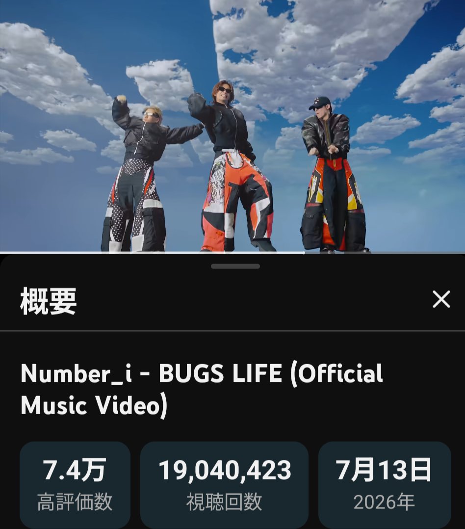 sho_lover_iLYsK's tweet photo. 👾🦋BUGS LIFE👾🦋
㊗️1900万回おめでとう🎉✨
🦋🩵❤️💜🩵❤️💜🩵❤️💜🦋

起きたらこえてたー‼️
今日も楽しくバグって応援✌️💕
Number_iとiLYs手を繋いで大勝利❤️🩵💜🫶💕

 #BUGSLIFE_19Mviews
#Ni_BUGSLIFE 
#Number_i
https://t.co/nPrvwyszUM https://t.co/DqANinHpLy