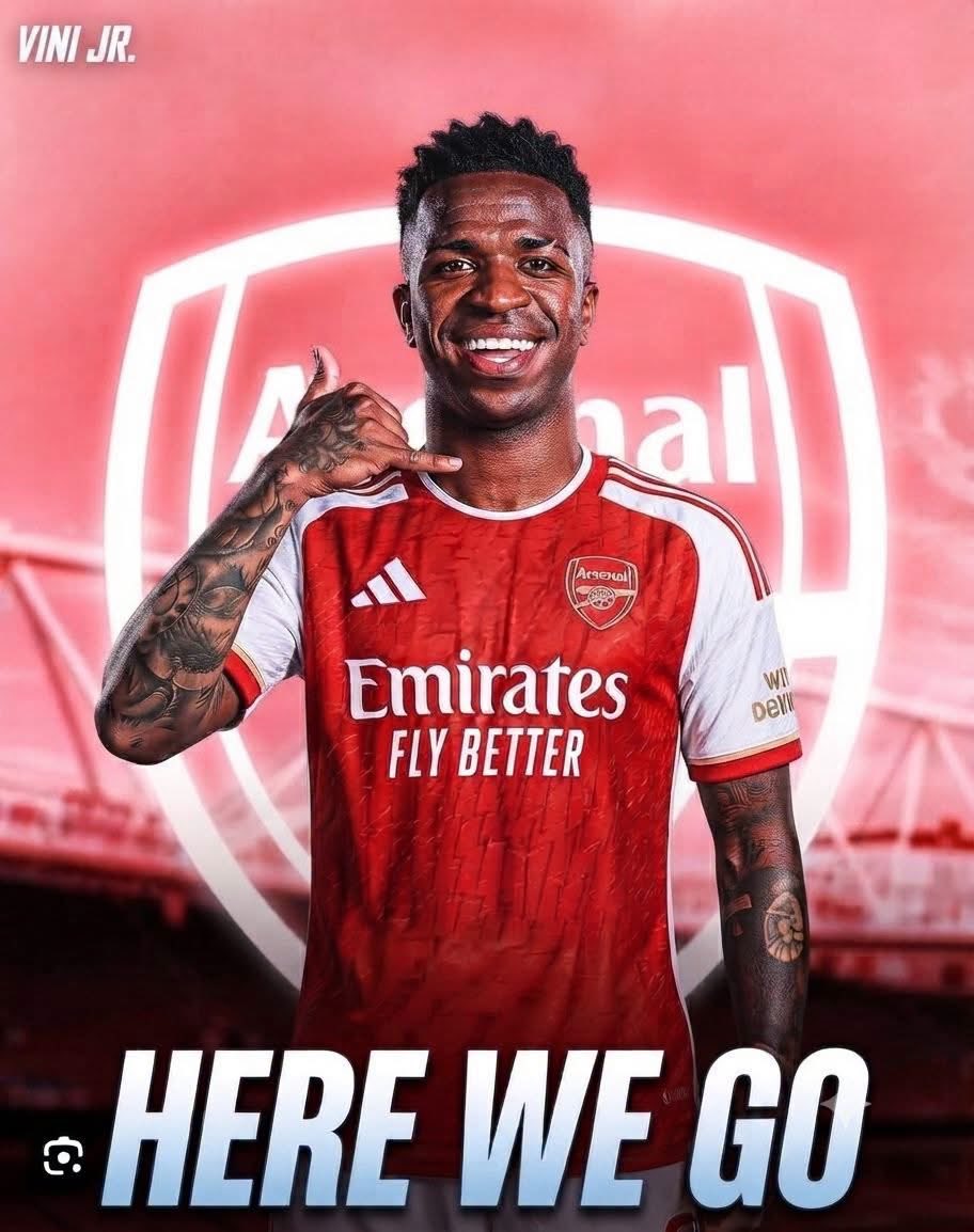 PapersArsenal's tweet photo. 💣🚨: MAJOR BREAKING: Arsenal have reached an agreement with Vinicius Jr. &amp; Real Madrid that tomorrow is Monday! 

HERE WE GO!!! 🔴⚪ #AFC 

[@FabrizioRonald0] 🎖️🔥🇧🇷 https://t.co/on9pT3V0xo