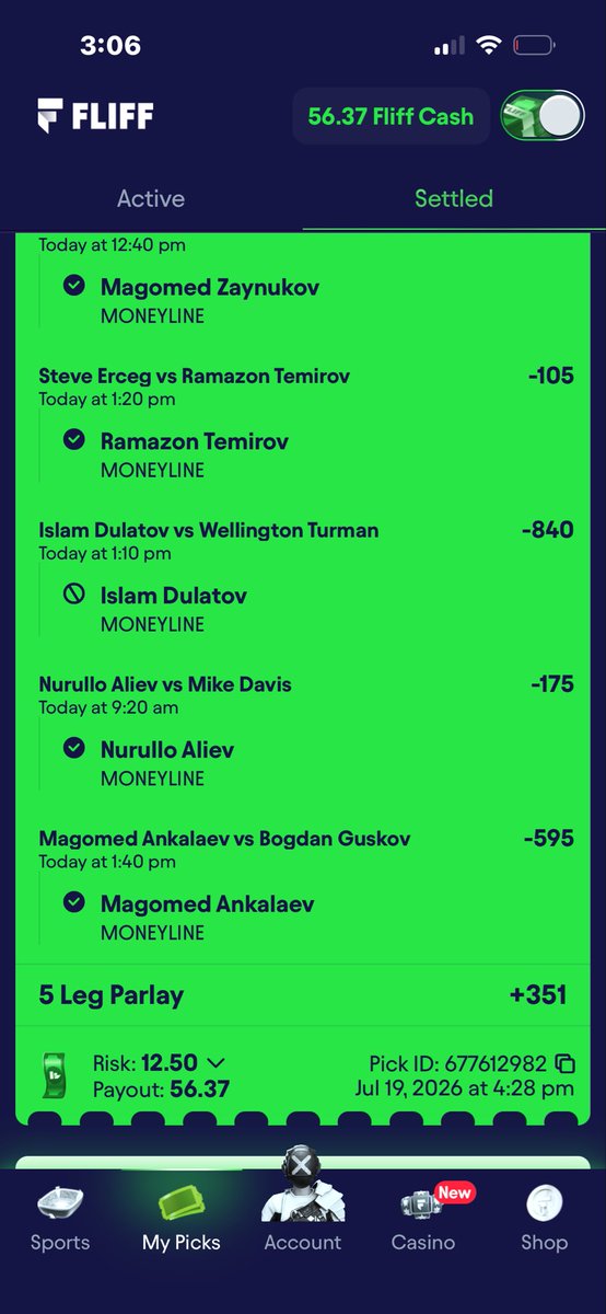 216Pickz's tweet photo. Solid night of UFC betting! #UFC looking forward to Belgrade this week 🔥 https://t.co/wSwjKKAL0K