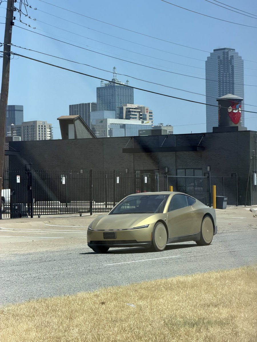 JDTramm's tweet photo. You can’t drive more than a mile or two in Dallas without seeing a Tesla CyberCab 
#TSLA #RoboTaxi https://t.co/54UoYt2Jqi