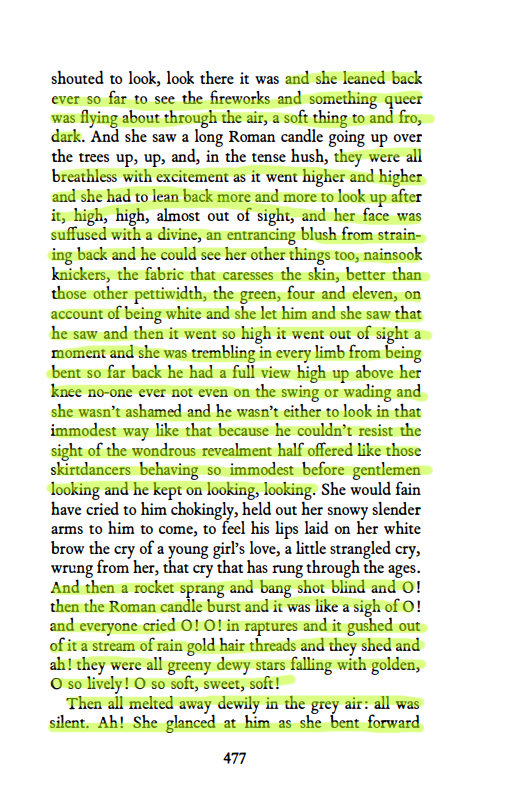 Gubernyia's tweet photo. "Ulysses" by James Joyce - Episode 13, "Nausicaa"

Leopold Bloom masturbates on the rocky beach, aided by a flirtatious, limp-legged girl who romanticizes their encounter. Once done, he realizes her affliction and pities her for being left on the shelf. https://t.co/m6tBmaa1oX