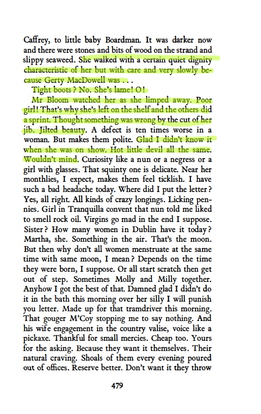 Gubernyia's tweet photo. "Ulysses" by James Joyce - Episode 13, "Nausicaa"

Leopold Bloom masturbates on the rocky beach, aided by a flirtatious, limp-legged girl who romanticizes their encounter. Once done, he realizes her affliction and pities her for being left on the shelf. https://t.co/m6tBmaa1oX