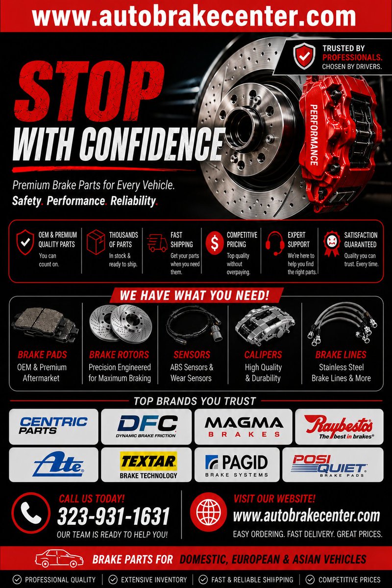 autobrakecenter's tweet photo. #brake #parts #pads #rotor #rotors #sensor #caliper #hose #hardware #mastercylinder #racing https://t.co/MRF5bXk6Vk