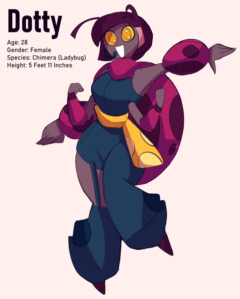 RBlueberg's tweet photo. Wanted to make a Ladybug character, her name's Dotty https://t.co/pfydVjcd8N