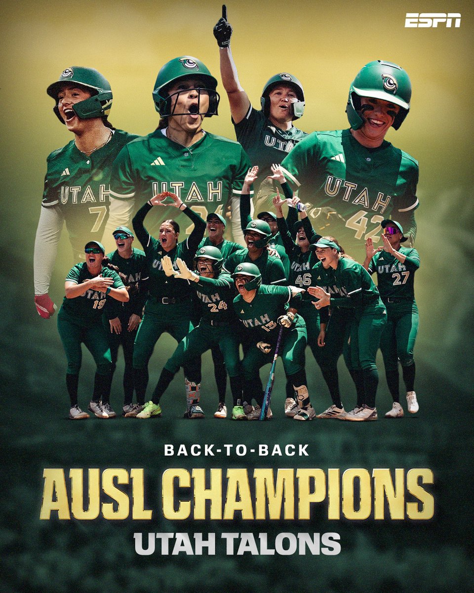 espnW's tweet photo. THE TALONS ARE BACK-TO-BACK AUSL CHAMPIONS 🏆

They take down the Bandits in a two-game sweep 🔥 https://t.co/6aNuLyKQaP
