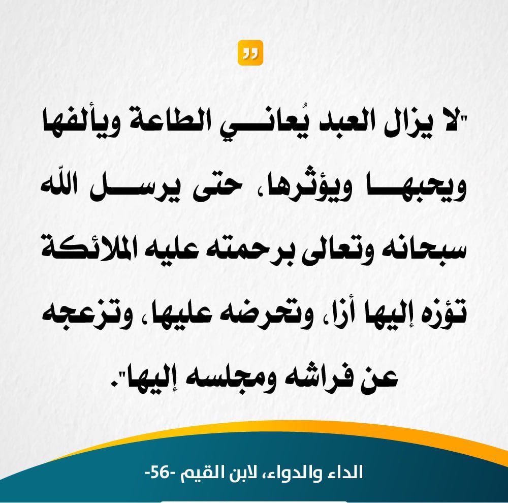 BuYazeed4's tweet photo. جاهد نفسك على:

• أداء العبادات في أوقاتها.
• تنظيم النوم.
• المواظبة على العلم والدراسة.
• المحافظة على النظافة والترتيب.
• الإنجاز والإتقان.
• إصلاح كل ما تستطيع إصلاحه في حياتك.

فإنَّ اتباع هوى النفس يُورث حياةً بائسة، مملَّة، مُتعبة، ويجرُّ إلى الكسل والإحباط.

بتصرف https://t.co/4yJIzdbNAd