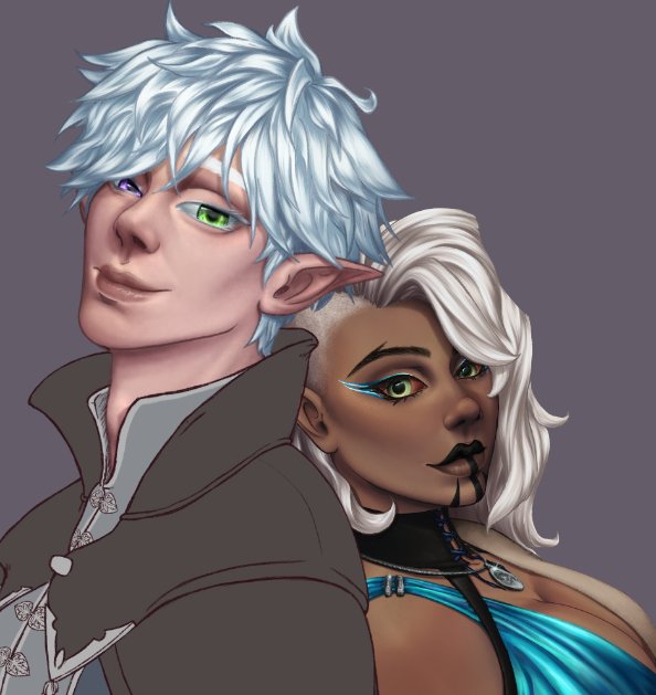 GirlofCrows's tweet photo. I also stuck these two WIP portraits together to fit their height. I love these two https://t.co/iEd89IA4nb