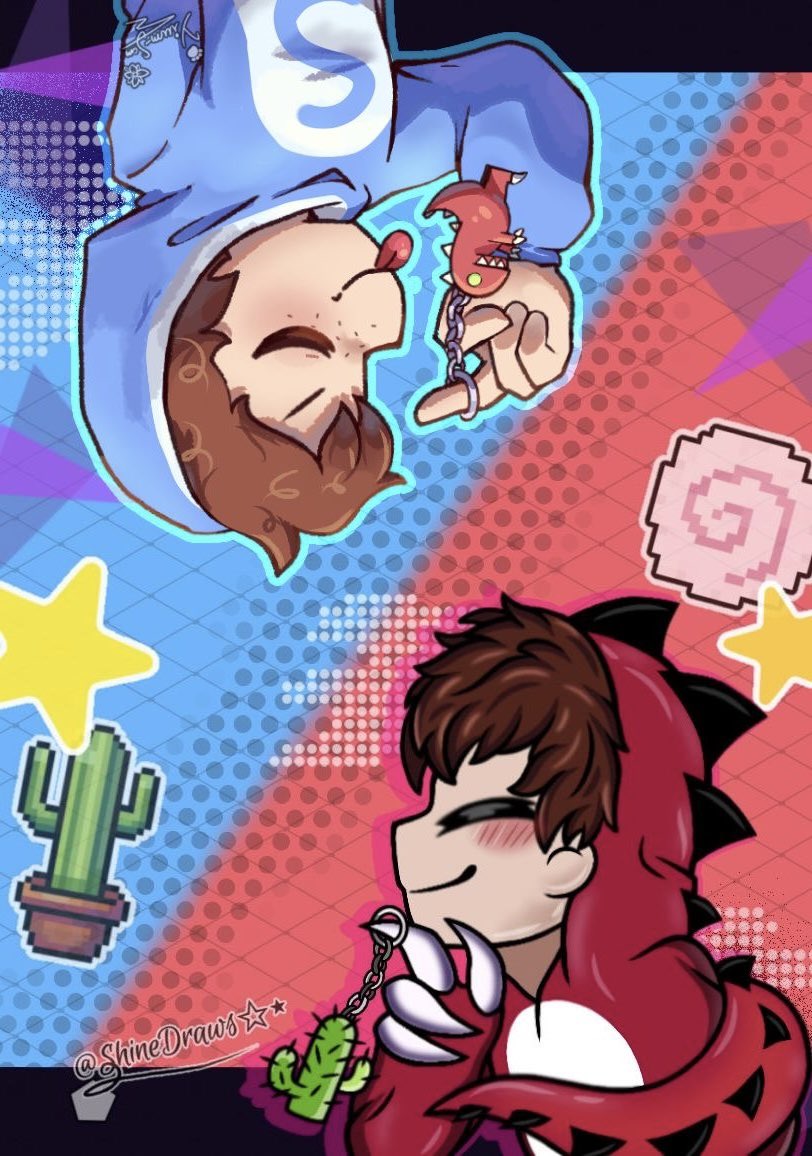 shineDraws_'s tweet photo. Collad con @Yium_san 🦊🗿 del Spartor 💙❤️ 

#Spartor #CoMPaS #RaptorGamerYT #Art  #fanarts
🌵❤️🌵❤️🌵❤️🌵❤️🌵❤️🌵❤️🌵❤️ https://t.co/FfuLgtltft