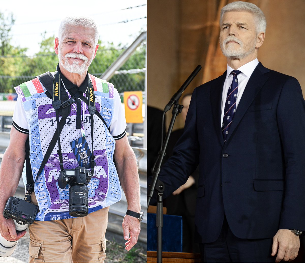 EstagiariodaF1's tweet photo. essa história é maravilhosa

esse é o presidente da República Tcheca, Petr Pavel

como chefe de estado, ele provavelmente conseguiria  um camarote ou algo do tipo no GP da Hungria

mas como é fotografo, se credenciou pra trabalhar na corrida e ficar mais perto dos carros da F1 https://t.co/NnSiPbHtQ2