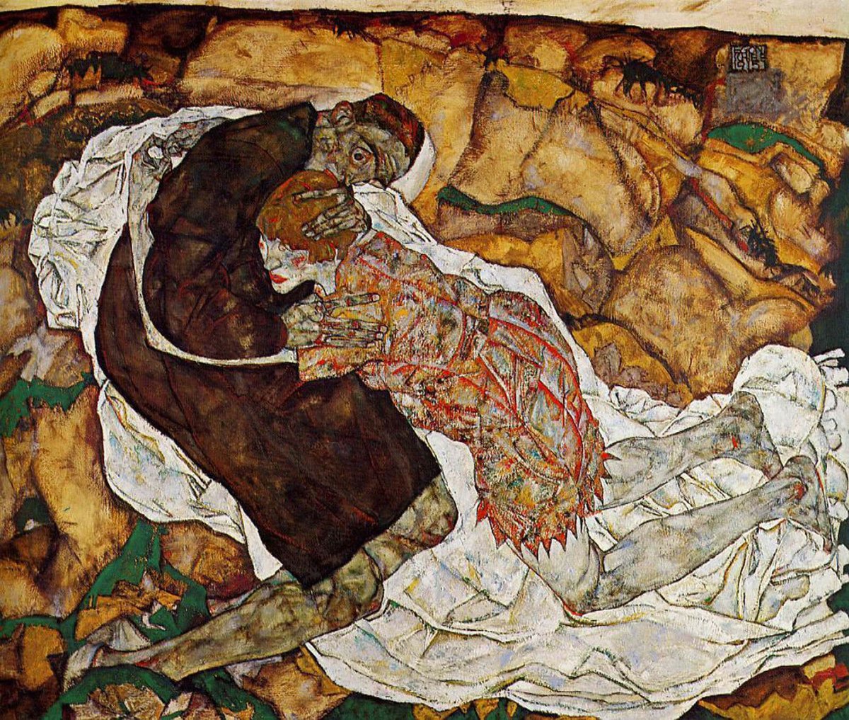 artstitle's tweet photo. エゴン・シーレ
（Egon Schiele、1890-1918）
『死と乙女』
（Death and the Maiden） https://t.co/woo0k65AAg
