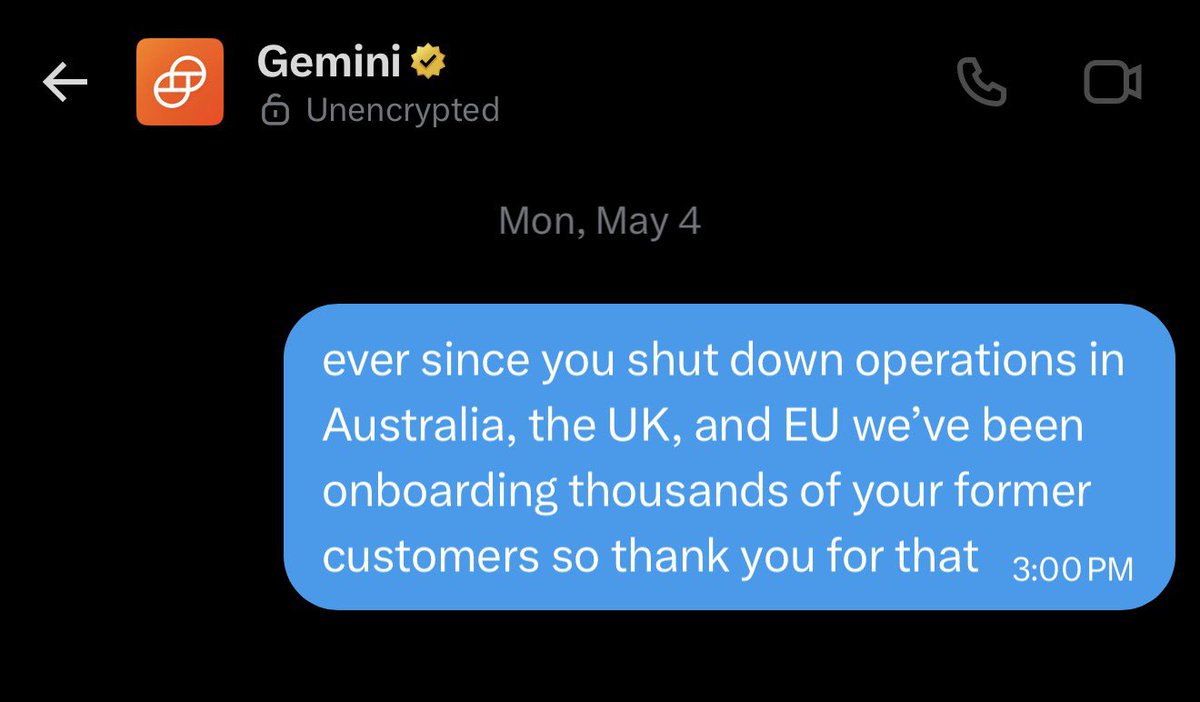 moonpay's tweet photo. Gemini is circulating fake MoonPay DMs for clout and clicks 

in the spirit of transparency, this is honestly the last DM we ever sent Gemini https://t.co/KeitYtSASO