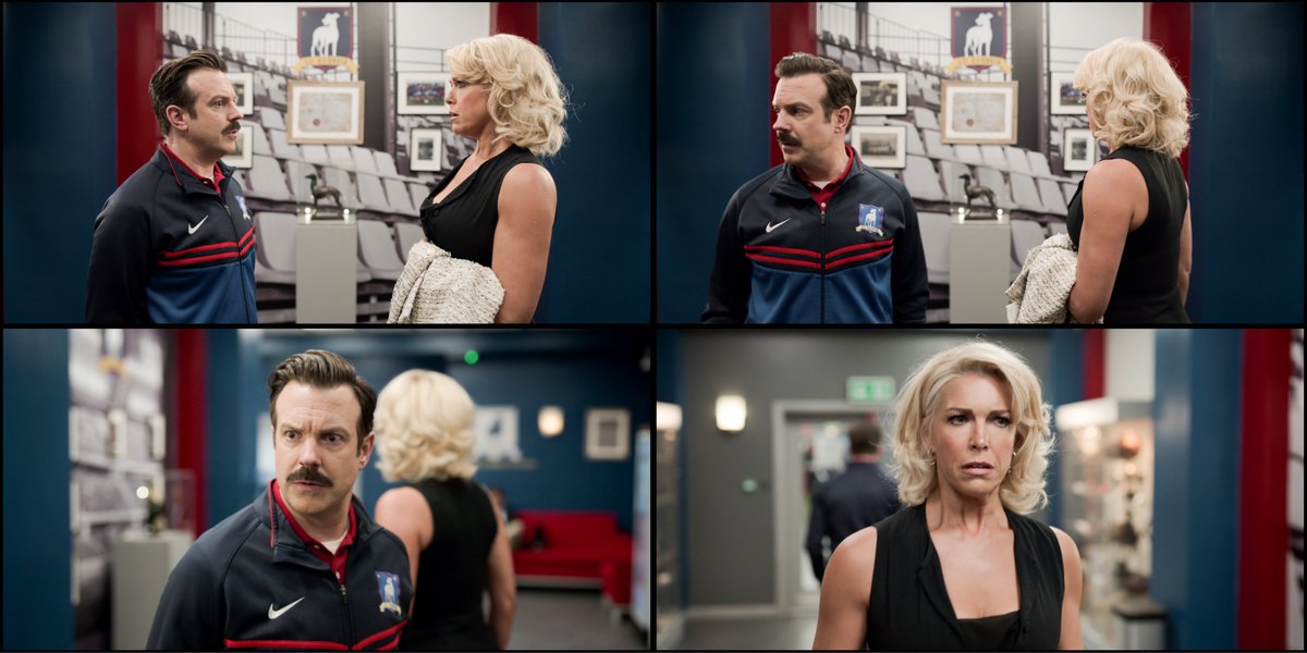 colmansfilm's tweet photo. this exact moment is when ted lasso and rebecca welton realise they are in love with each other i do not accept any disagreement https://t.co/8JXeYMJxGo