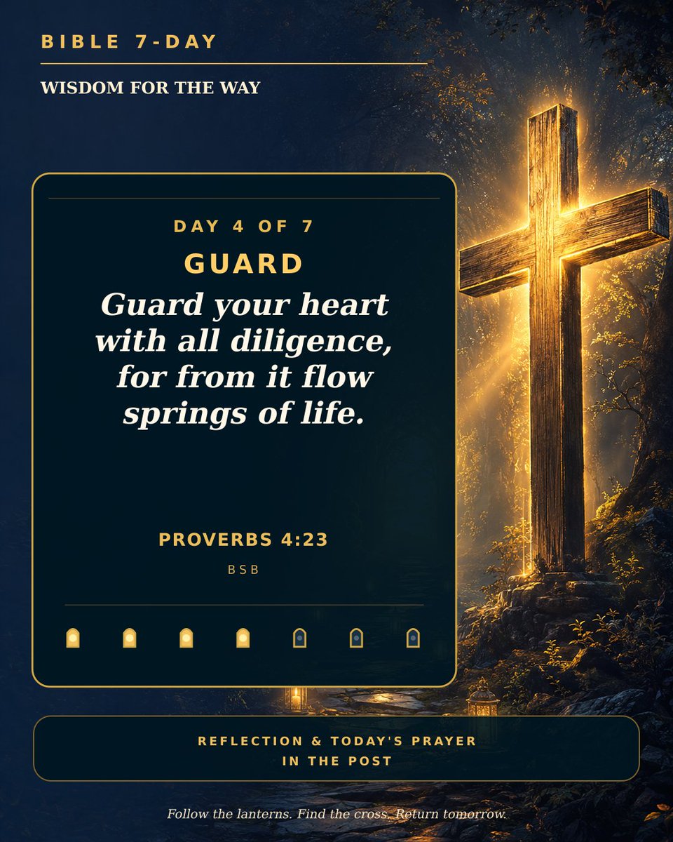 Bible7Day's tweet photo. Day 4 of 7 — GUARD

Who could experience God's truth through your practice of guard?

Today's Prayer: Spirit of God, strengthen me to trust and obey Your Word.

Tomorrow: WALK.

#BibleVerse #GUARD https://t.co/LuaRFx8qJy