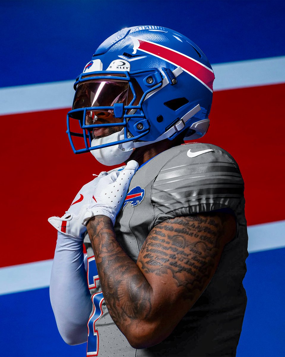 McManusDesign's tweet photo. My approximation of the new Bills helmet and Nickel City jersey based on the leaks before tomorrow’s reveal 🪙 https://t.co/ghCOC3HPJb