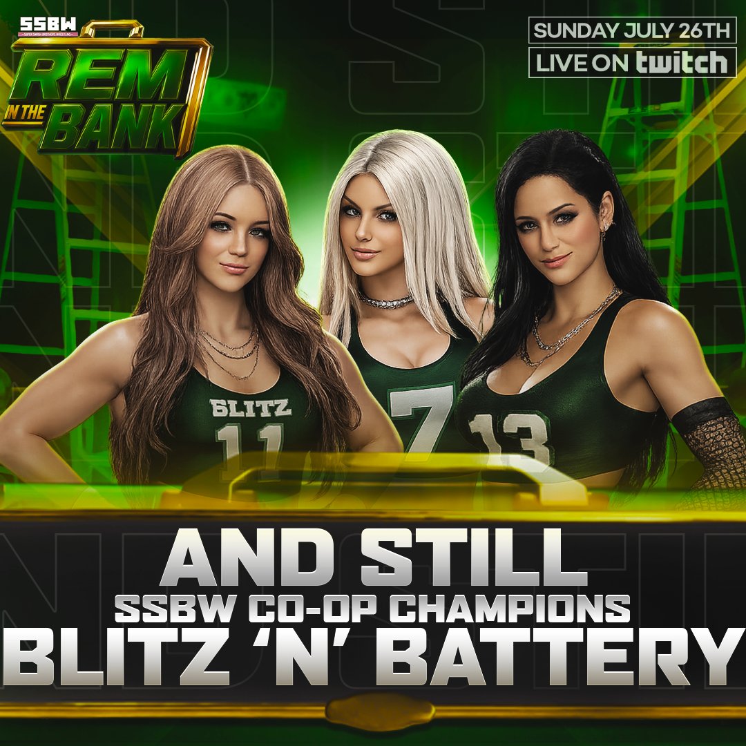 SSBW_Wrestling's tweet photo. Congratulations to Blitz 'N' Battery @BlitzNBattery for retaining their SSBW CO-OP Championships by defeating Crimson Rebellion @alexmalonecvw/@YourWaifu420 at Rem In The Bank! #SSBW #EFED #WWE2K26 #CAWUNNITY #REM #REZERO #REMINTHEBANK #PPV https://t.co/Q39QD4v0wb