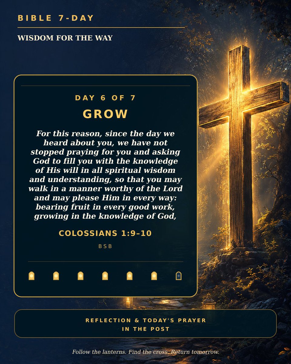 Bible7Day's tweet photo. Day 6 of 7 — GROW

Where have you already seen evidence of grow?

Today's Prayer: Father, help me carry this truth into every conversation and decision.

Tomorrow: FOUNDATION.

#BibleVerse #GROW https://t.co/LFjzT09Q5s