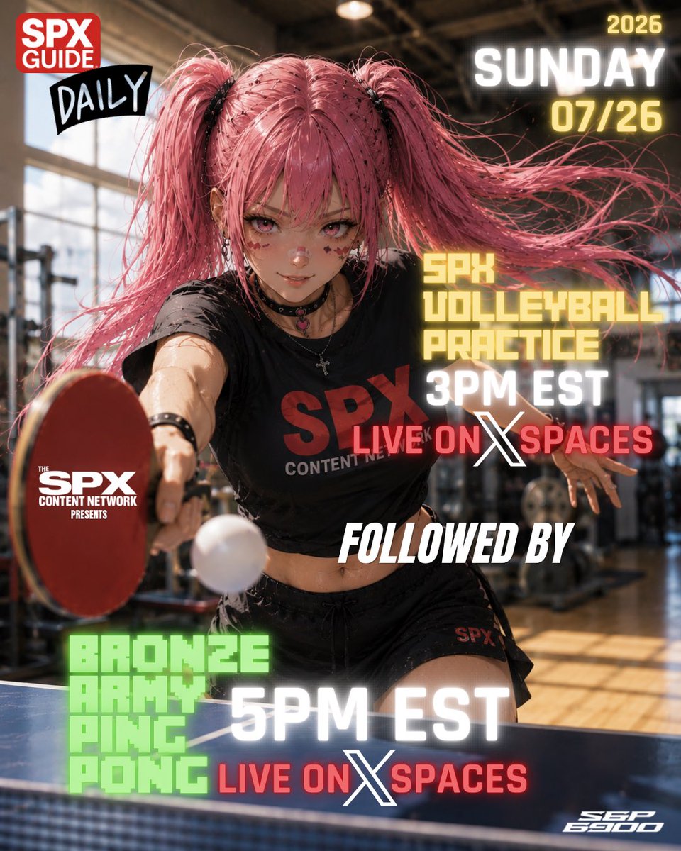 positivepaully's tweet photo. 🚨COMING UP NEXT ON THE SPX CONTENT NETWORK🚨

🥉BRONZE ARMY🏴‍☠️ PING PING 🏓

— [CTRL] 🌐

#SPXContentNetwork #SPXGUIDE #SPX6900 https://t.co/5Nf90QRYxt